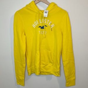NWT Yellow Hollister Logo Hoodie Women's Large